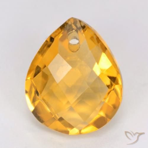 3.76ct Natural Laranja-dourado médio-claro Citrino, Formato de pêra, VVS-VS