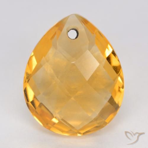 3.72ct Natural Laranja-Ouro Citrino, Formato de pêra, VVS-VS