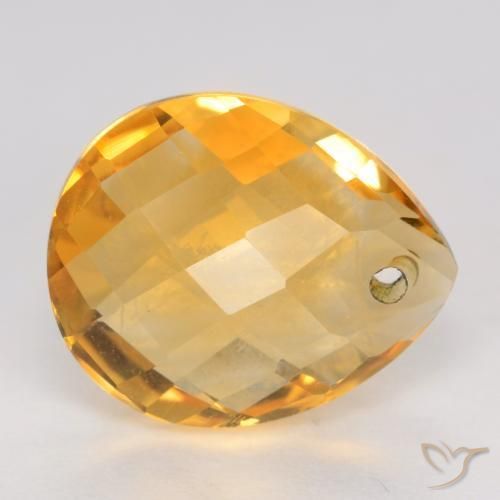 Citrino Laranja-Ouro Natural 3.72ct, Formato de pêra, VVS-VS