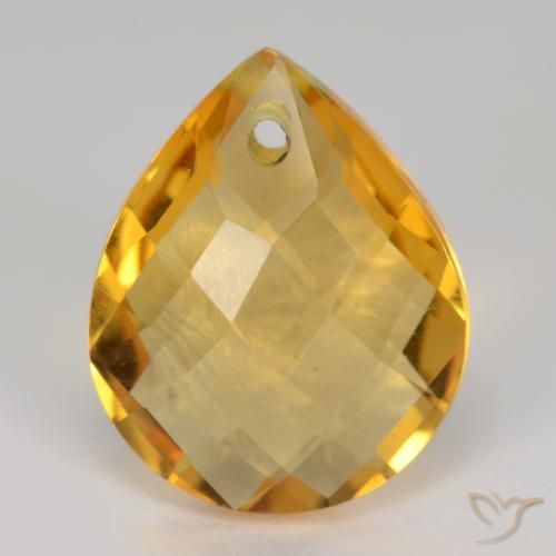 3.52ct Natural Dourado Escuro Citrino, Formato de pêra, VVS-VS