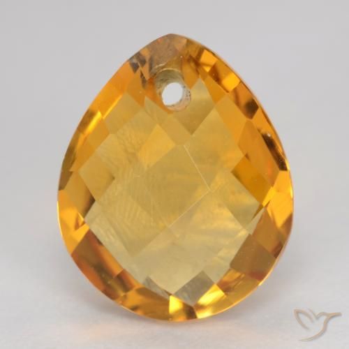 3.67ct Natural Laranja Profundo-Ouro Citrino, Formato de pêra, VVS-VS