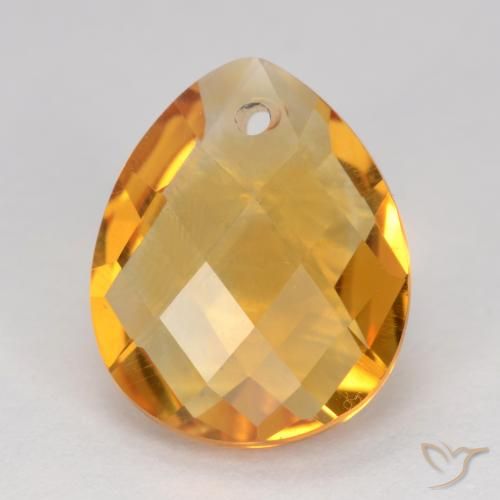 3.38ct Natural Laranja Médio Citrino, Formato de pêra, VVS-VS