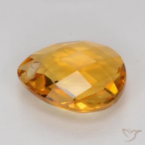 Citrino Laranja Médio Natural 3.38ct, Formato de pêra, VVS-VS