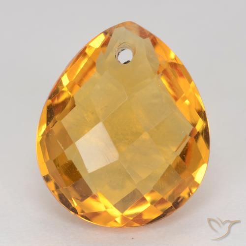 3.86ct Natural Dourado Escuro Citrino, Formato de pêra, VVS-VS