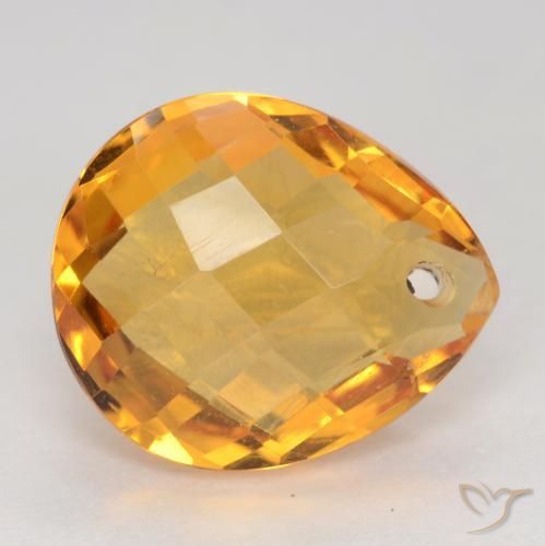 Citrino Dourado Escuro Natural 3.86ct, Formato de pêra, VVS-VS