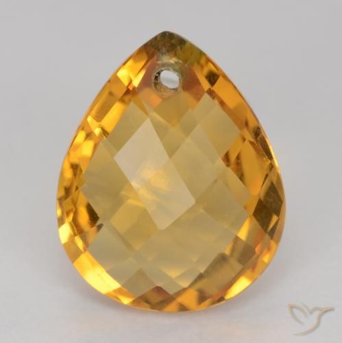 3.39ct Natural Dourado Escuro Citrino, Formato de pêra, VVS-VS