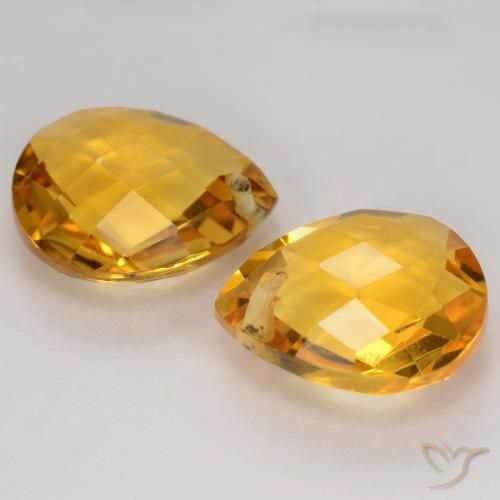 Pedras preciosas de Citrino Laranja Dourado Profundo natural de 7.39 ct, Formato de pêra, VVS-VS