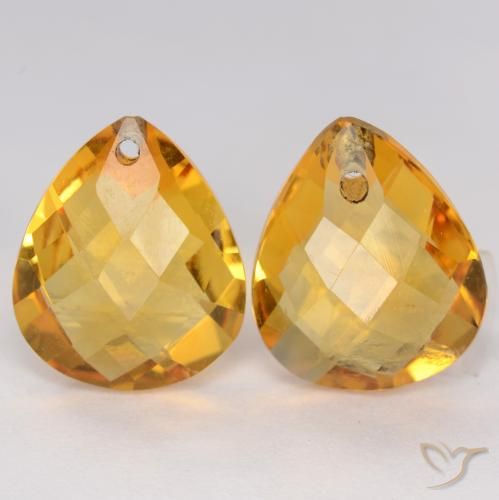 7.21ctw Natural Dourado Escuro Citrino, Formato de pêra, VVS-VS