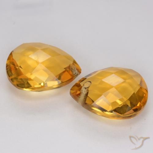 Pedras preciosas de Citrino Dourado Escuro natural de 7.21 ct, Formato de pêra, VVS-VS