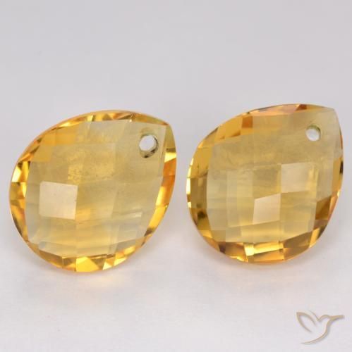 Pedras preciosas de Citrino Laranja Dourado Profundo natural de 7.32 ct, Formato de pêra, VVS-VS