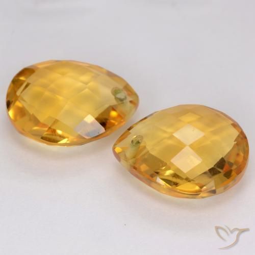 Pedras preciosas de Citrino Laranja Dourado Profundo natural de 7.32 ct, Formato de pêra, VVS-VS