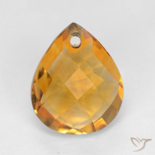 3.89ct Natural Laranja-Ouro Citrino, Formato de pêra, VVS-VS