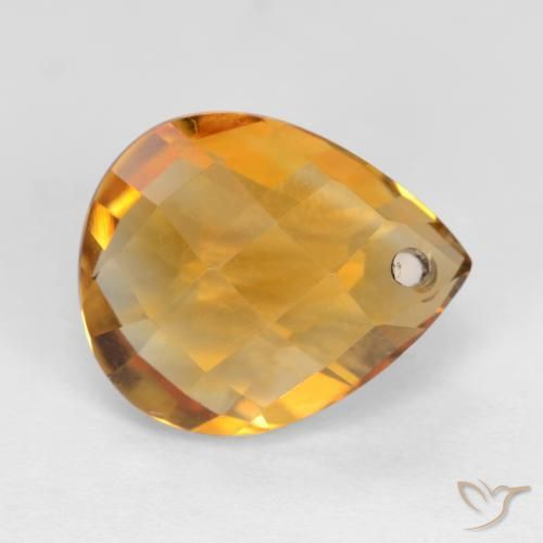 Citrino Laranja-Ouro Natural 3.89ct, Formato de pêra, VVS-VS
