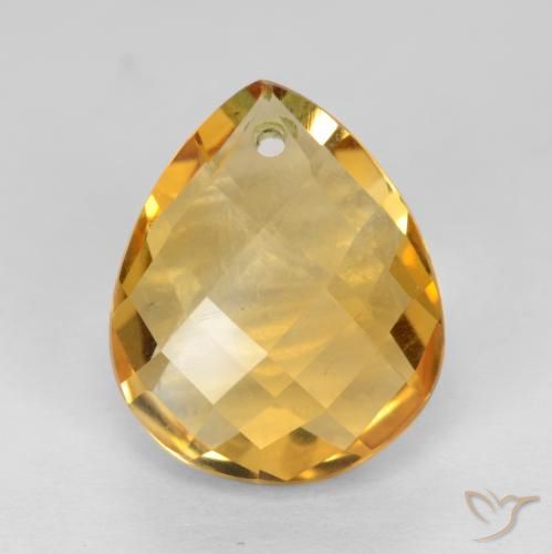 3.85ct Natural Laranja Dourado Profundo Citrino, Formato de pêra, VVS-VS