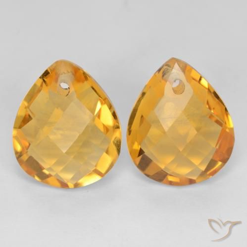 7.39ctw Natural Dourado Escuro Citrino, Formato de pêra, VVS-VS