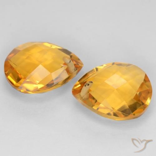 Pedras preciosas de Citrino Dourado Escuro natural de 7.39 ct, Formato de pêra, VVS-VS
