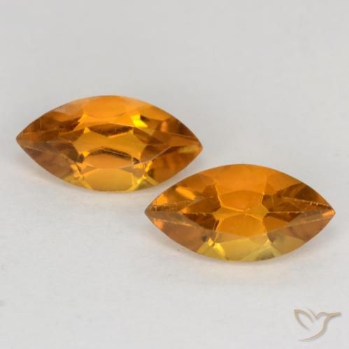 1.05ctw Natural Laranja Médio Citrino, Marquesa, VS