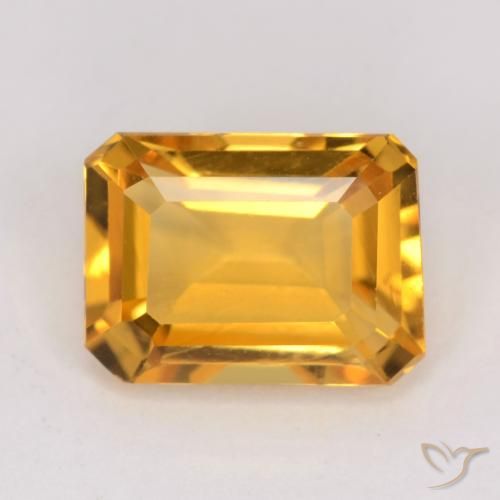 1.32ct Natural Laranja-Ouro Citrino, Corte Esmeralda, VVS-VS