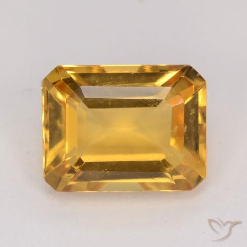 1.47ct Natural Dourado Escuro Citrino, Corte Octógono / Esmeralda, VVS-VS, Photo A