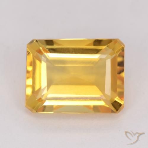 1.54ct Natural Laranja Dourada Citrino, Corte Esmeralda, VVS-VS