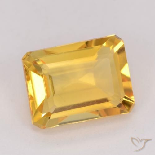 Citrino Laranja Dourada Natural 1.54ct, Corte Octógono / Esmeralda, VVS-VS