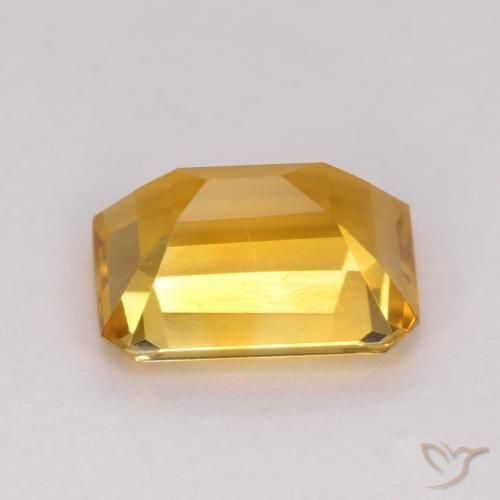 Citrino Laranja Dourado Profundo Natural 1.20ct, Corte Octógono / Esmeralda, VVS-VS