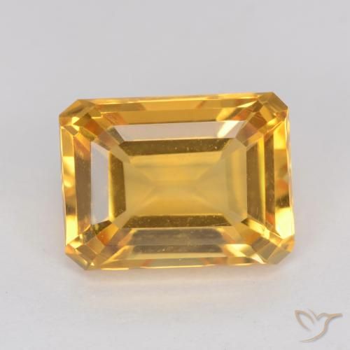 1.44ct Natural Dourado Escuro Citrino, Corte Esmeralda, VVS-VS