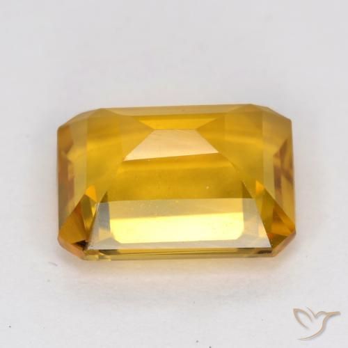 Citrino Laranja Dourada Natural 1.44ct, Corte Octógono / Esmeralda, VVS-VS