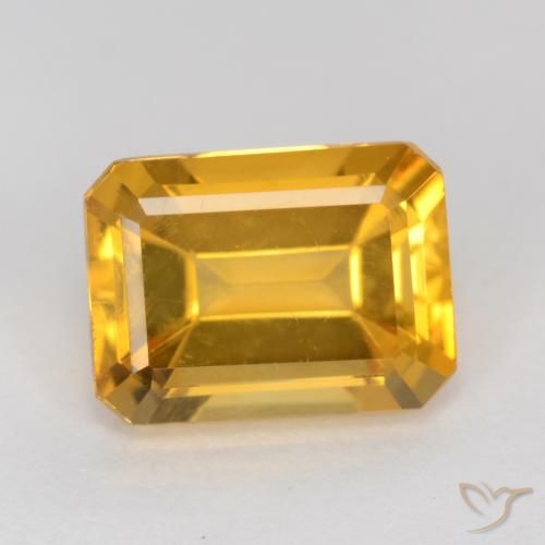 1.37ct Natural Laranja-Ouro Citrino, Corte Esmeralda, VVS-VS