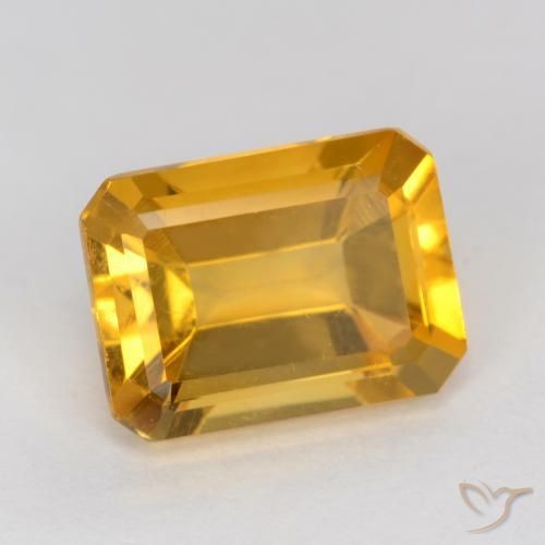 Citrino Laranja-Ouro Natural 1.37ct, Corte Octógono / Esmeralda, VVS-VS
