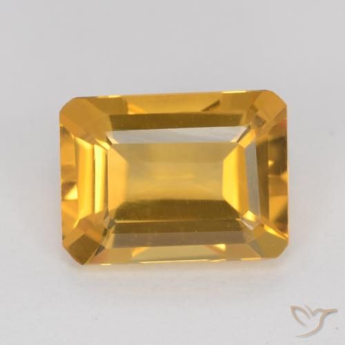 1.24ct Natural Laranja Dourado Profundo Citrino, Corte Esmeralda, VVS-VS