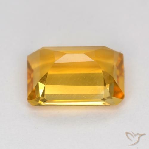Citrino Laranja Dourado Profundo Natural 1.24ct, Corte Octógono / Esmeralda, VVS-VS