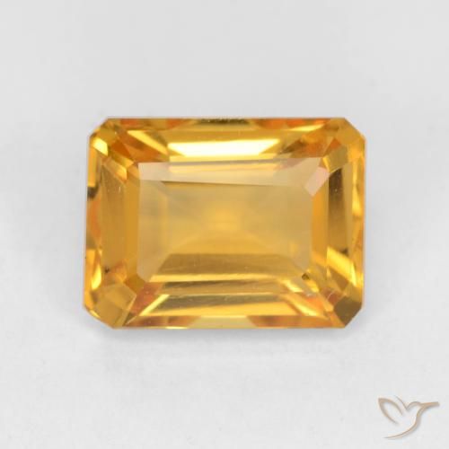 1.67ct Natural Dourado Escuro Citrino, Corte Esmeralda, VVS-VS