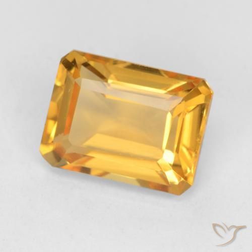 Citrino Dourado Escuro Natural 1.67ct, Corte Octógono / Esmeralda, VVS-VS
