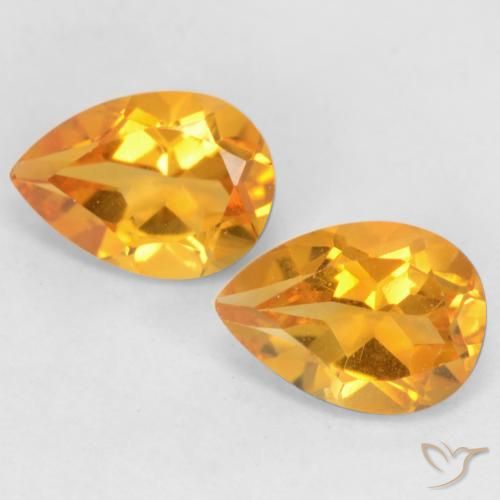 1.33ctw Natural Laranja Profundo-Ouro Citrino, Formato de pêra, VVS-VS
