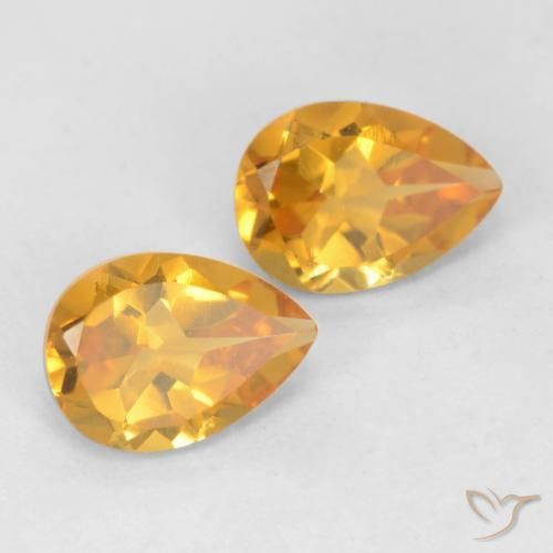 Pedras preciosas de Citrino Dourado Escuro natural de 1.33 ct, Formato de pêra, VVS-VS