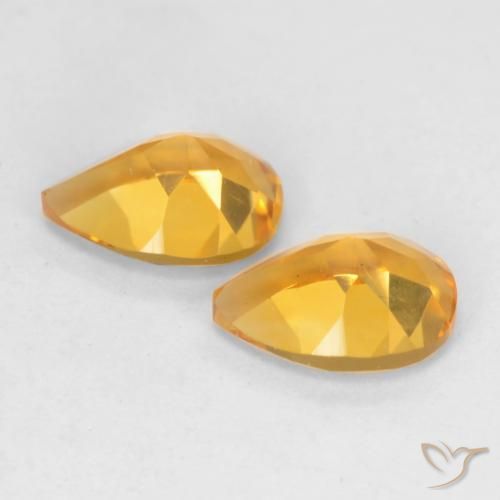 Pedras preciosas de Citrino Dourado Escuro natural de 1.33 ct, Formato de pêra, VVS-VS