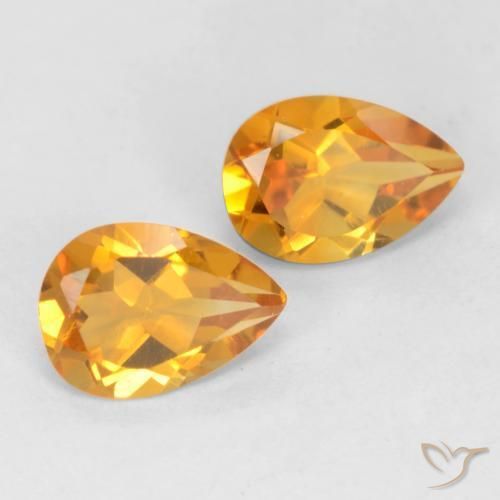 Pedras preciosas de Citrino Laranja-Ouro natural de 1.33 ct, Formato de pêra, VVS-VS