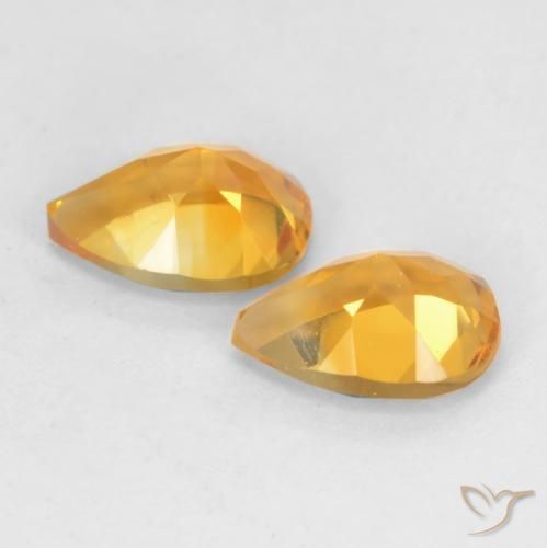 Pedras preciosas de Citrino Laranja-Ouro natural de 1.33 ct, Formato de pêra, VVS-VS