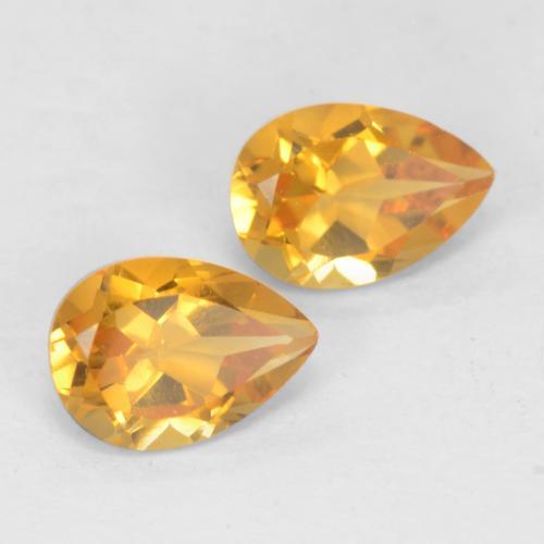 Pedras preciosas de citrino dourado natural de 1,37 ct, formato de pêra, VVS-VS