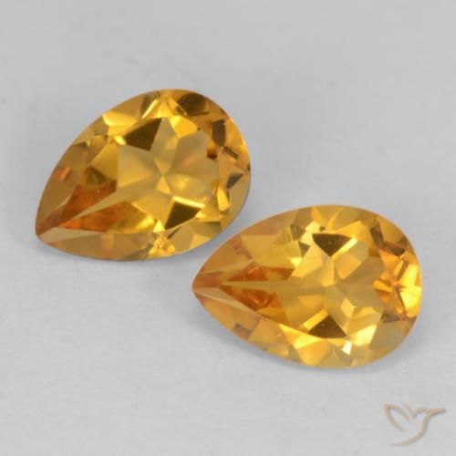 1.48ctw Natural Laranja escuro-dourado Citrino, Formato de pêra, VS