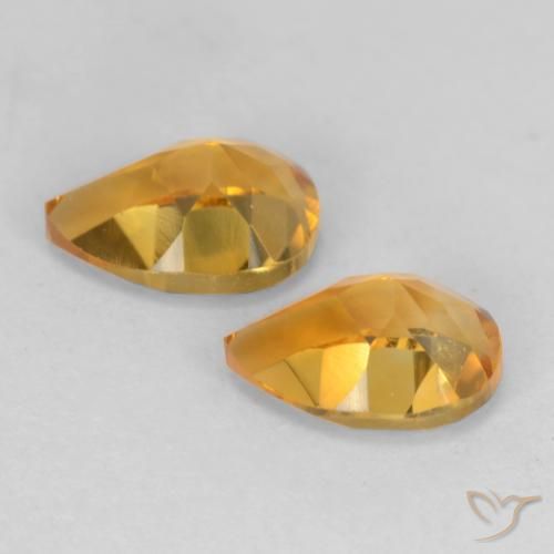 Pedras preciosas de Citrino Laranja escuro-dourado natural de 1.48 ct, Formato de pêra, VS