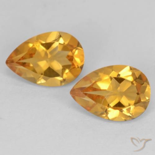 1.28ctw Natural Laranja escuro-dourado Citrino, Formato de pêra, VVS-VS