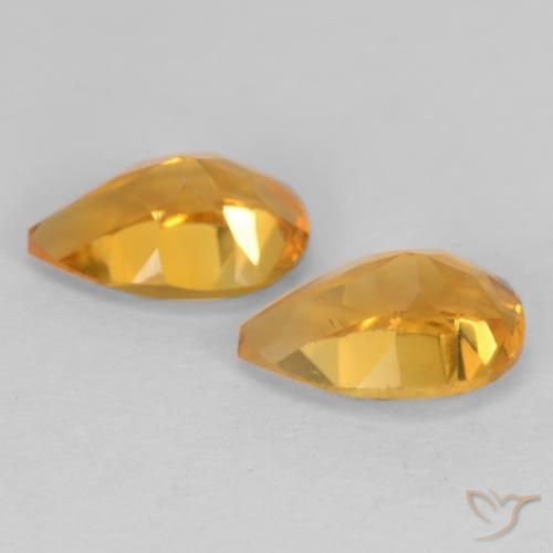 Pedras preciosas de Citrino Laranja escuro-dourado natural de 1.28 ct, Formato de pêra, VVS-VS