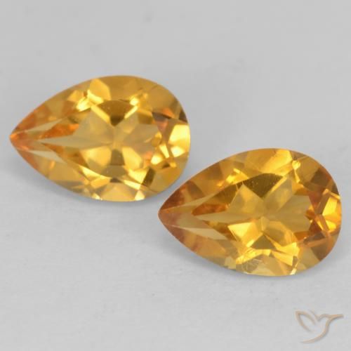 1.31ctw Natural Dourado Escuro Citrino, Formato de pêra, VVS-VS