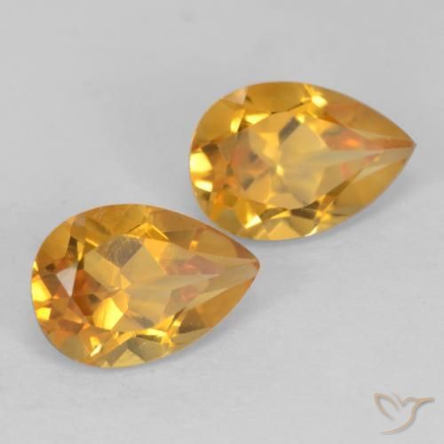 Pedras preciosas de Citrino Dourado Escuro natural de 1.31 ct, Formato de pêra, VVS-VS