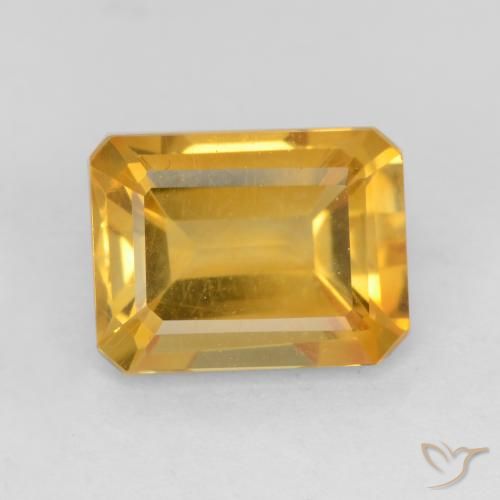 1.57ct Natural Laranja-Ouro Citrino, Corte Esmeralda, VVS-VS