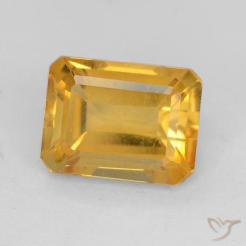 Citrino Laranja-Ouro Natural 1.57ct, Corte Octógono / Esmeralda, VVS-VS