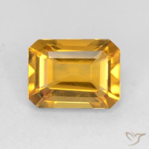 Citrino Laranja Dourado Profundo Natural 1.44ct, Corte Octógono / Esmeralda, VVS-VS