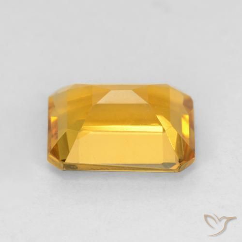 Citrino Laranja Dourado Profundo Natural 1.44ct, Corte Octógono / Esmeralda, VVS-VS